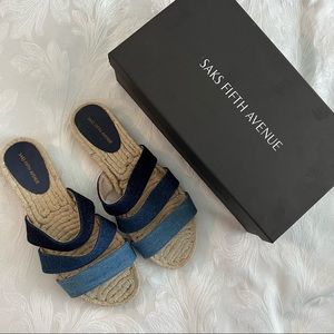 SAKS FIFTH AVENUE Peggy Denim Espadrilles In Denim Multi